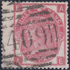 100636 - 1868 3D ROSE PL.5 (SG103) CANCELLED "409" OF JERSEY.