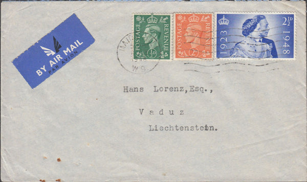 100641 - 1948 MAIL TO LIECHTENSTEIN/2½D SILVER WEDDING.