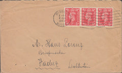 100643 - 1949 MAIL WEMBLEY TO LIECHTENSTEIN.