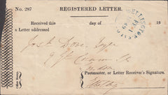 100663 - 1849 REGISTERED LETTER RECEIPT/SHROPSHIRE.