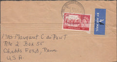 100666 - 1965 5S CASTLE PIECE TO USA/WIMBLEDON TENNIS CANCELLATION.