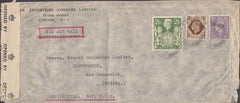 100729 1943 AIR MAIL MAIL STREATHAM, LONDON TO NEW BRUNSWICK, CANADA WITH KGVI 2/6D YELLOW-GREEN (SG476b).