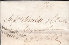 100926 - 1843 SWINESHEAD LINCOLN/PENNY POST HAND STAMP (LI1043).