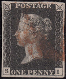 100962 - PL.5 MATCHED PAIR 1D BLACK (SG2) AND 1D RED (SG7) LETTERED SI.