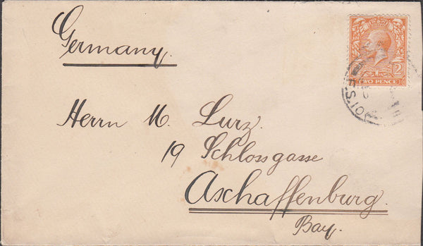 100971 CIRCA 1924 'WILLY JACOBY' STAMP DEALER MAIL LONDON TO GERMANY.