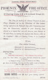 101199 - PHOENIX FIRE OFFICE 1890 ATTRACTIVE PRINTED CIRCULAR.