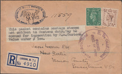 101269 - 1947 REGISTERED MAIL LONDON TO THE USA/B.P.A. CACHET.