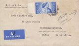 101391 - 1948 MAIL CROYDON TO SOUTH AFRICA/2½D ROYAL SILVER WEDDING (SG493).