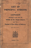 101416 - LIST OF PRINCIPAL STREETS IN LONDON MARCH, 1917.