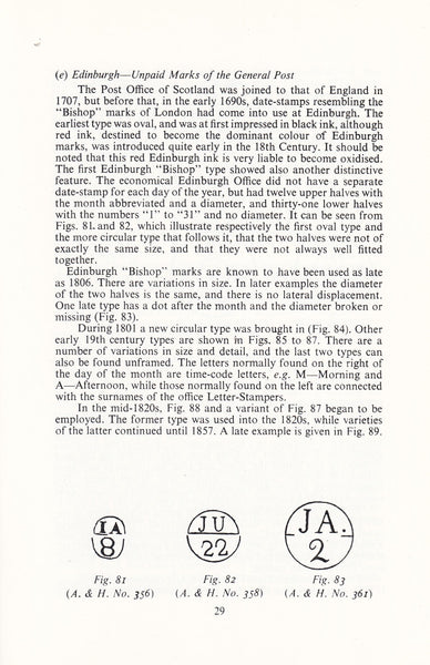 101429 ' BRITISH POSTMARKS - A SHORT HISTORY AND GUIDE' BY ALCOCK AND HOLLAND.