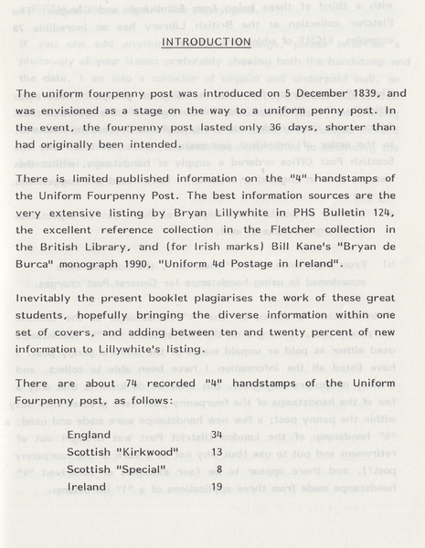 101464 - CHARGE MARKS OF THE 4D POST 1839-1840 BY P. J. CHADWICK.