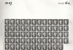 101483 - 1845 DIE 1 PLATE 64 ORIGINAL PHOTOGRAPH OF THE IMPRIMATUR SHEET.