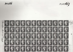 101497 - 1846 DIE 1 PLATE 67 ORIGINAL PHOTOGRAPH OF THE IMPRIMATUR SHEET.