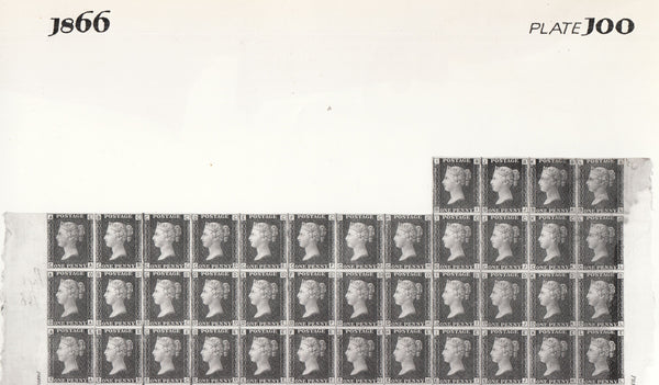 101540 - 1866 DIE 2 1D PLATE 100 ORIGINAL PHOTOGRAPH OF THE IMPRIMATUR SHEET.