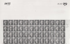 101546 - 1855 DIE 2 1D PLATE 29 ORIGINAL PHOTOGRAPH OF THE IMPRIMATUR SHEET.