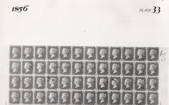 101550 - 1856 DIE 2 1D PLATE 33 ORIGINAL PHOTOGRAPH OF THE IMPRIMATUR SHEET.