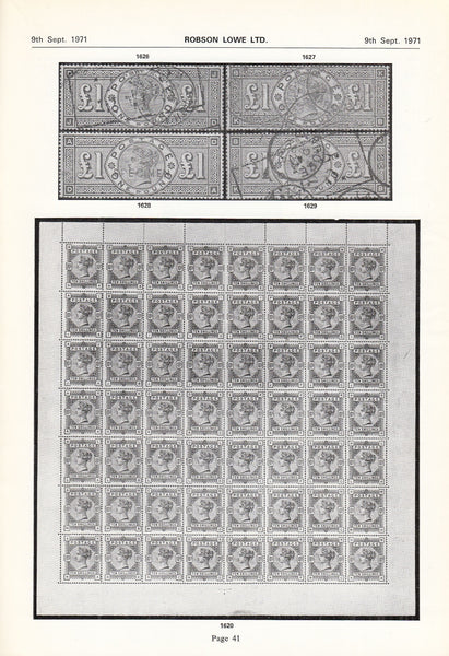 101571 - ROBSON LOWE GREAT BRITAIN SPECIALISED AUCTION SEPTEMBER 1971.