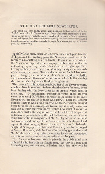 101632 - 'THE OLD ENGLISH NEWSPAPER' BY MRS HERBERT RICHARDSON.
