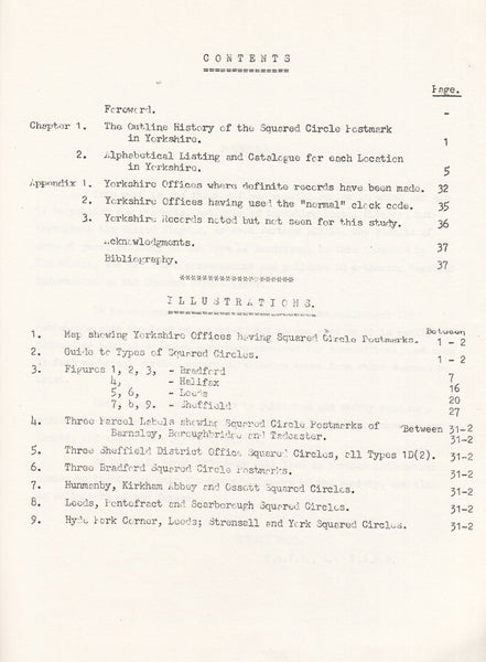 101667 - THE SQUARED CIRCLE POSTMARKS OF YORKSHIRE BY DON C. WALTON.