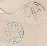 101803 - 1863 ENVELOPE COMBINATION 1D STAR (SG40) AND 2D BLUE (SG45).