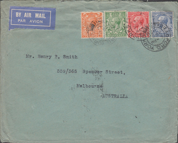 101923 - 1934 MAIL BRADFORD (YORKS) TO AUSTRALIA.