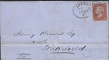 102321 - LEEDS SPOON (RA47) CANCELLING 1D IMPERF (SG8) ON COVER.