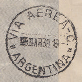 102407 - 1939 MAIL LONDON TO ARGENTINA.