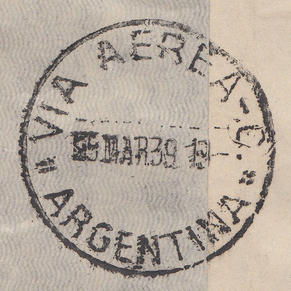 102407 - 1939 MAIL LONDON TO ARGENTINA.