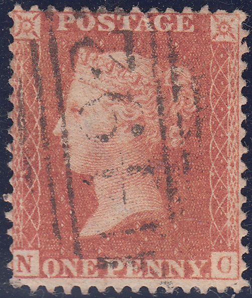 102483 - 1856/1857 PL.47 USED MATCHED PAIR LETTERED NC ON BLUED PAPER (SG29) AND WHITE PAPER (SG40).