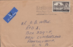 102497 - 1966 MAIL EASTBOURNE TO USA/2/6D CASTLE USAGE.