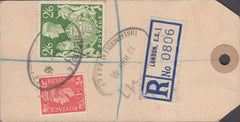 102566 - 1948 BANKER'S PARCEL TAG/KGVI 2/6 YELLOW-GREEN (SG476b).