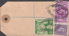 102569 - 1948 BANKER'S PARCEL TAG/KGVI 2/6 YELLOW-GREEN/OLYMPIC GAMES.