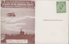 102799 - 1911 FIRST OFFICIAL U.K. AERIAL POST/UNUSED LONDON POST CARD IN BROWN.