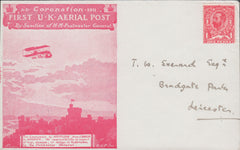 102882 - 1911 FIRST OFFICIAL U.K. AERIAL POST/UNUSED LONDON ENVELOPE IN SCARLET.