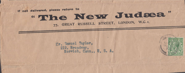 102911 - "THE NEW JUDAEA" WRAPPER 1925.