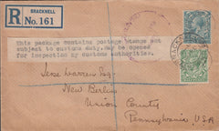 102931 - 1931 REGISTERED MAIL BRACKNELL TO USA.