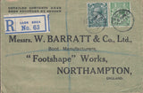103119 - 1925 REGISTERED MAIL CARN BREA (CORNWALL) TO NORTHAMPTON.