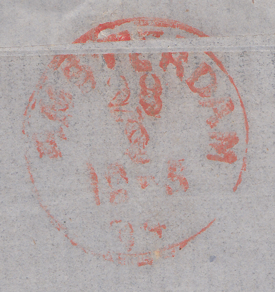 103182 - 1864 STAMPLESS LETTER NOTTINGHAM TO AMSTERDAM.