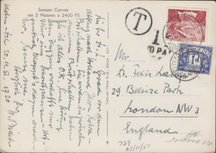 103362 - 1951 UNDERPAID MAIL SWITZERLAND TO LONDON.