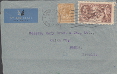 103557 - 1935 2/6D SEAHORSE (SG450) ON COVER LONDON TO BRAZIL. Envelope