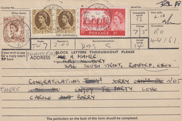 103688 - 1964 TELEGRAM/5S CASTLE/ESSEX.