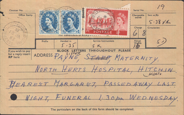 103692 - 1965 TELEGRAM/5S CASTLE/ESSEX.