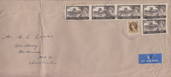 103731 - 1966 MAIL U.K. TO AUSTRALIA/CASTLE 2/6 X 5.