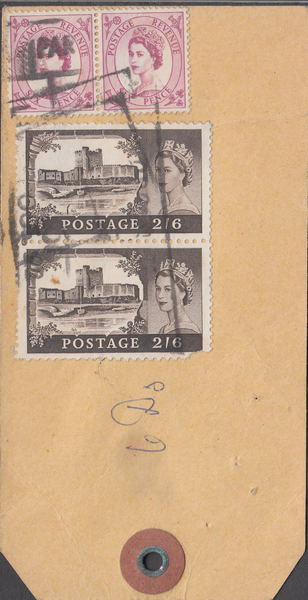 103734 - CIRCA 1960 PARCEL TAG LIVERPOOL TO SHEFFIELD/2/6 CASTLES.
