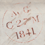 103808 - 1D RED BLACK PLATE 2 (II) (SG7)/EDINBURGH M.C. ON COVER.