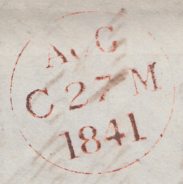 103808 - 1D RED BLACK PLATE 2 (II) (SG7)/EDINBURGH M.C. ON COVER.