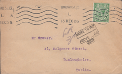 103829 - 1925 UNDERPAID MAIL LEWISHAM TO DUBLIN.