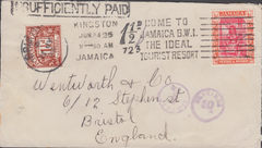103831 - 1925 UNDERPAID MAIL JAMAICA TO BRISTOL.