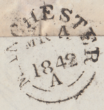 103886 1842 DARK BLUE MALTESE CROSS OF PRESTON ON COVER (SPEC B1sc).