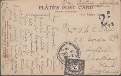 103926 - 1918 UNDERPAID MAIL CEYLON TO CHATHAM INCORRECTLY SENT FREE OF CHARGE.